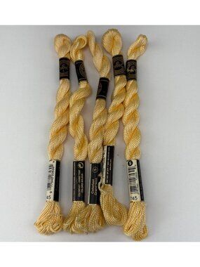 DMC Cotton Perle Embroidery Thread Size 5 Yellow Skeins Lot 745 Art 115/5